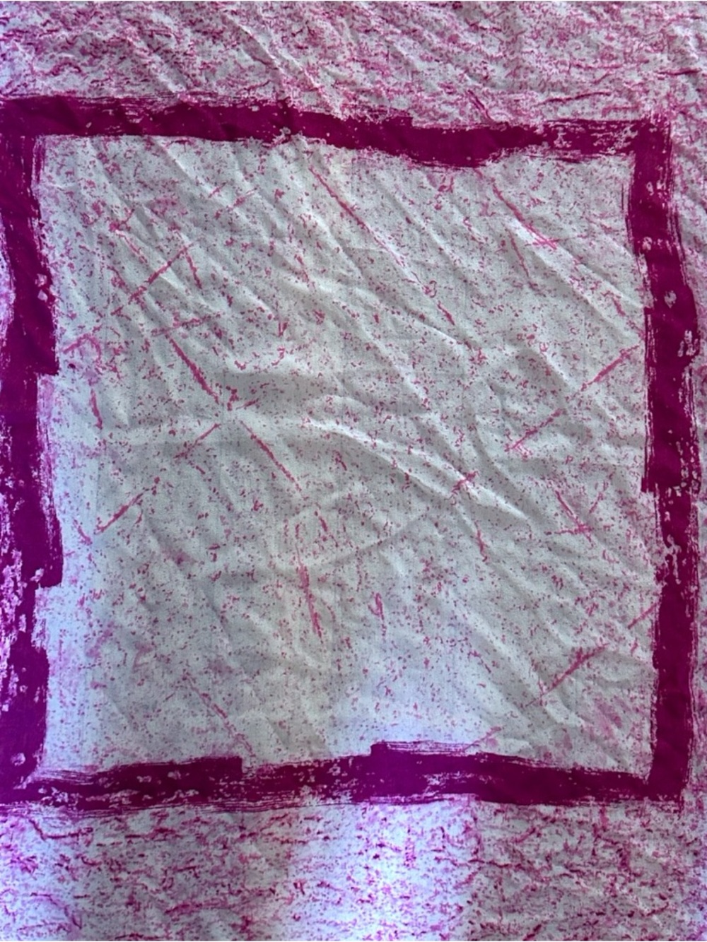 VINTAGE PINK WHITE ABSTRACT SILK SCARF SQUARE